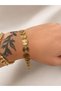 Gold Color Steel Bracelet Round Detail - 2