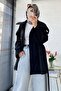 Premium Belted Trench Coat with Windbreaker Detail on the Back - Black - 4