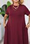 Plus Size Modal Fabric Pocket Flared Dress - 7
