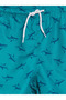 Turquoise Printed Boys' Swim Shorts - 2
