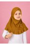 Pink Hijab for Kids – Modest Islamic Headscarf with Lace Ruffle Trim & Decorative Bow, Cute Muslim Hijab for kids