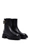 Women's Black Thick-Soled Leather Boots Wf170013Df - 3