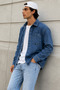 Men's Regular Denim Shirt – Washable Denim Long Sleeve Jean Shirt with Pockets - 3