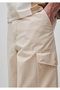 Men's Cream 100% Cotton Regular Fit Bermuda Shorts with Wide Side Pockets - 4