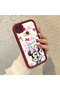 Xiaomi Poco C31 Compatible Case Camera Protector Minnie Pattern Maroon Lover Couple Silicone Phone Case - 2