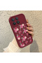 Poco F8 Pro 5g Compatible Case Camera Protective Flower Pattern Maroon Lover Couple Silicone Phone Case - 3