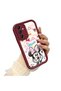 Samsung Galaxy A14 Compatible Case Camera Protector Minnie Pattern Burgundy Dear Couple Silicone Phone Case - 3