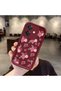 Oppo A3X 4g Compatible Case Camera Protective Flowered Pattern Maroon Lover Couple Silicone Phone Case