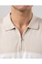 Italian Style Slim Fit Polo Collar Knitwear T-Shirt Beige T14437 - 2