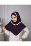 Girls Hijab for Kids – Stylish Modest Islamic Headscarf for Muslim Girls, Hijab with Contrast Trim, Front Button & Pleated Detail