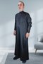 Hajj Umrah Clothing Front Buttons Hidden and Long Sleeves Buttoned Pockets Satin Men's Fistan