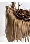 Cordoba |   Women's Suede Tassel Bag Floral Bamboo Handle Handbag - 3