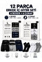 Men's 12-Piece Underwear Set Cotton 6 Boxers 6 Socks Multi-Pack - Black - Navy Blue - Gray - White