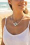 Handmade Bohemian White Evil Eye Necklace - 2