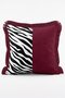 Set of 4 Fringed Throw Pillow Covers with Burgundy Zebra Pattern and Zebra Stripes - 3