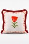 Watercolor Floral Patterned Fringed 4-Piece Throw Pillow Cover Set - 6