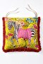 4-Piece Fringed Exotic Zebra Leopard Monkey Patterned Colorful Lace-Up Puffy Chair Cushion - 5