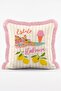 Italian Summer Themed Lobster and Lemon Patterned Ciao Bella Written 4-Piece Fringed Throw Pillow Cover Set - 4
