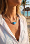 Handmade Bohemian Light Blue Evil Eye Necklace - 2