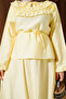 Women's Gathered Collar Skirt Suit - 4