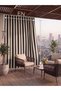 Balcony Curtain with Width and Length Options, Lace-Up Balcony Tarpaulin, Gray and White Stripe Pattern - 4