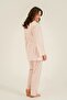Women's Striped Pink Pajama Set with Bralette (Socks as a Gift) - 5