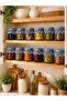 Blue Burlap Jar Lid Decoration Set 20 Pieces – 10 Fabrics 10 Jute Twine - 2
