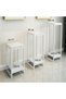 Set of 3 Marble Display Stands, Natural White Marble & Metal Frame Pedestal Risers, Decorative Plant Stands, Tiered Display Tables for Home Decor, Living Room, Bedroom, Entryway, Dining Room (Black)