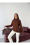 Women's Stand Collar Oversize Knitwear Sweater Long Sleeve Relaxed Fit Stylish Daily Combination - 3