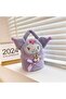 Cute Cat Kuromii Patterned Purple Plush Handbag Makeup Bag Zippered Organizer - 4