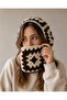 Knitted Balaklava, Motifed Two Color Scarf Beanie, Balaclava - 3