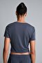 Ultra Soft Cropped Fit Crew Neck Athlete Modal Short Sleeve Anthracite T-Shirt H1200Ax26Hs - 6