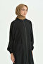 Cep Detailed Belted Tencel Ferace - Black - 2