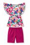 Flounce Detail on the Sleeves, Two-Piece Girls' Swimsuit 1171-185 Powder01 - 4