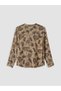 Notch Neck Patterned Blouse - 6