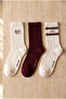 Unisex 3-Pack Racket Embroidered Sports Socks