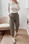 Women's Suede & Parachute Detailed Knit Panel Multi-Piece Lace-Up Casual Sneaker Farote Beige Suede - 6