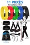 30 kg Resistance Band Set 11 Pieces with Bag Pilates Aerobic Exercise Pull up Fitness Rubber Tube Band Tdb1