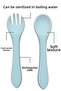100% Silicone Spoon and Fork Baby Feeding Set Fork and Food Spoon - 2