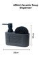 Stoneware Liquid Soap Dispenser with Sponge Compartment Black 48798 - 2
