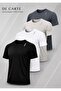 4-Pack Sporty Athletic Breathable Reflective Detailed Sport Kappa T-Shirts