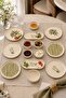 Oliva 14 Piece Handmade Stackable Ceramic Plate Set for 6 People Premium Presentation & Breakfast Set - 2