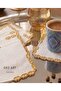 6 Linen Fabric Embroidered Coffee Side Cocktail Napkins & Coasters Serving Napkins - 2
