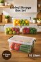 Set of 4 Lockable Lid Storage Containers 10 Lt Transparent Rectangular Microwave Compatible Storage Box