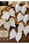 6 Pieces of Luxurious Coffee Cup Coasters with Pearl Detailing and Bow Embroidery Presentation Napkins