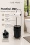Standing Toilet Paper Holder Trash Can Set Black Metal Wc Paper Holder with Lid Bathroom Trash Can 2 - 5