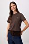 Kahverengi Nakışlı Regular/Normal Kalıp Kısa Kollu %100 Pamuk Örme T-Shirt TWOSS26TS00124