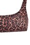 Leopard Patterned Square Neck Covered Regular Waist High Leg Brazilian Bikini Set Tbess26Bt00151 - 5