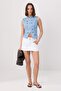 Beyaz Kemer Detaylı Mini Denim Şort Etek TWOSS26ET00246 - 4