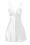 Ekru Yırtmaçlı Tül ve Dantel Detaylı Saten Kapsız Babydoll/Fantezi Gecelik THMAW26CY00003 - 4